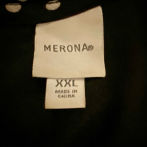 Merona Women’s Cap Sleeve Square Neck Black & White Dot Chiffon Dress XXL - Picture 6 of 8